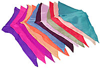 12 inch Diamond Cut Silks – 12-pack (Assorted Colors) by Vincenzo Di Fatta - magic tricks