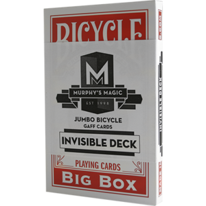 Jumbo Invisible Deck Bicycle (Red) - magic tricks