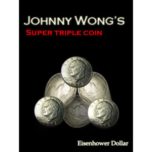 Super Triple Coin Eisenhower Dollar (with DVD) by Johnny Wong – Trick - magic tricks