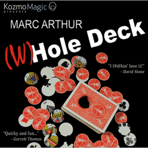 The (W)Hole Deck Red (Gimmicks and Online Instructions) by Marc Arthur and Kozmomagic – Trick - magic tricks