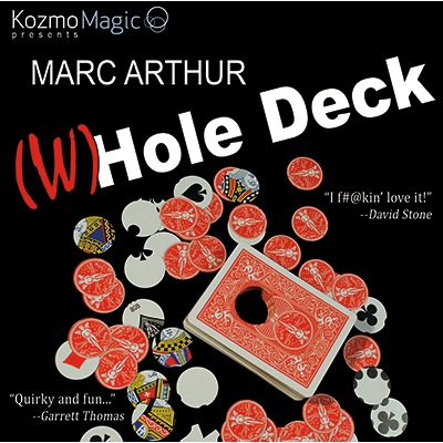 The (W)Hole Deck Red (Gimmicks and Online Instructions) by Marc Arthur and Kozmomagic – Trick - magic tricks
