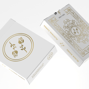 Black Roses White Gold Foil Playing Cards - magic tricks