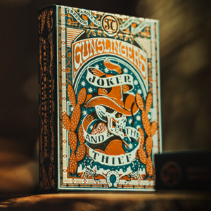 Gunslingers Poker (Blue) Playing Cards - magic tricks